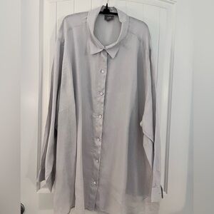 J.Jill Linen Gray Blouse Size 4X